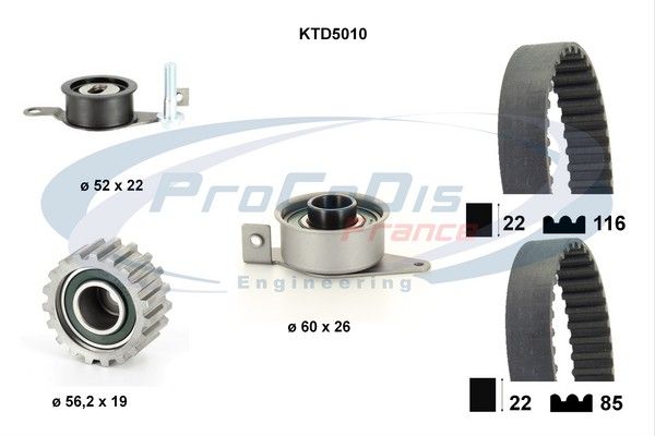 PROCODIS FRANCE paskirstymo diržo komplektas KTD5010